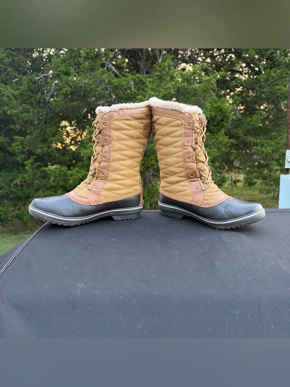 JBU by Jambu Lorna Cold-Weather Quilted Winter Duck Boots Tan Brown 9M